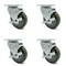Service Caster 4 Inch Gray Polyurethane Wheel Swivel Top Plate Caster Set with Brake SCC SCC-20S414-PPUB-TLB-TP2-4 - alternate 1